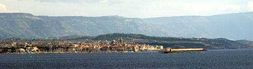 Alghero harbour and town
